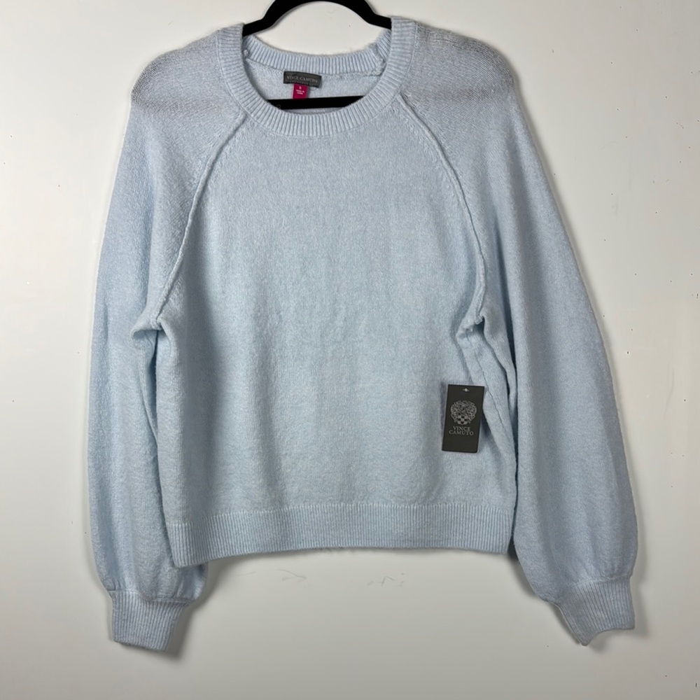 Vince Camuto Sz S NWT  Soft Blue Crewneck Sweater long sleeved Classy preppy